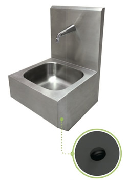 Wash basin with protection wall